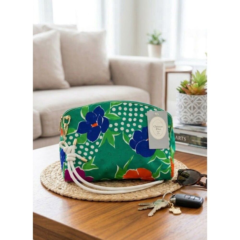 Vintage Christian Dior Floral GWP Pouch Converted Crossbody Bag Authentic NEW